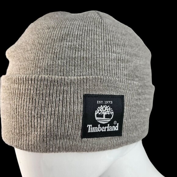 Timberland Double-layer Knit Beanie Soft Tan Acrylic Yarn Fold-up Cuff Unisex OS - Picture 4 of 7
